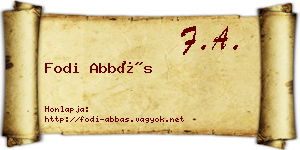 Fodi Abbás névjegykártya